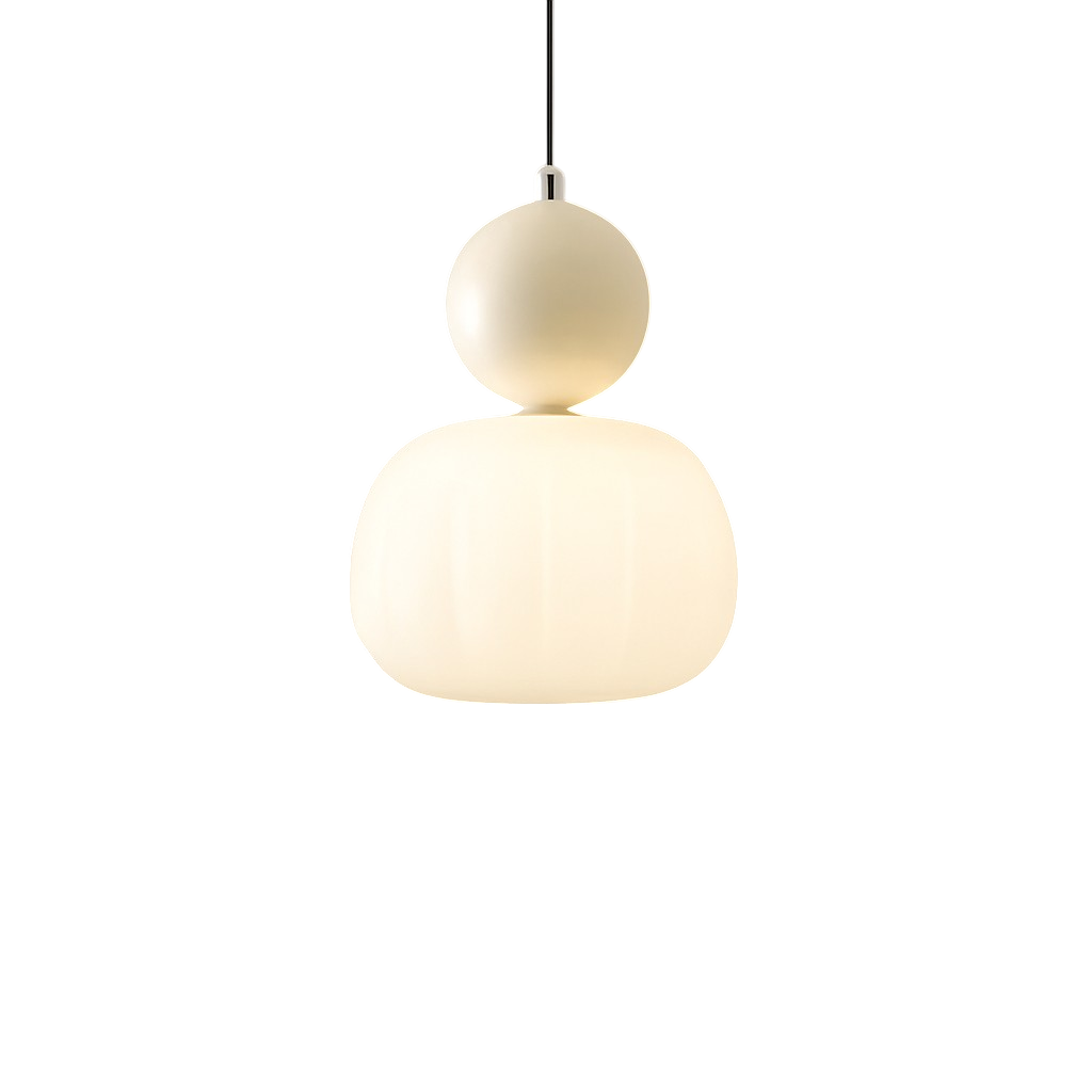 Lampa wisząca z kolorową kulą