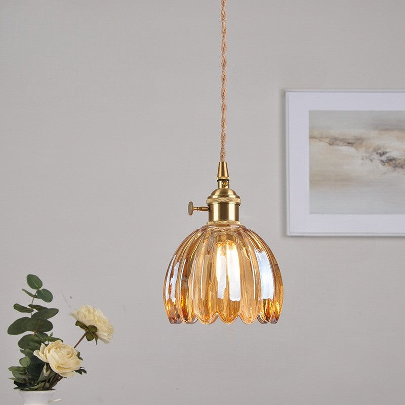 Pendant light with a fluted shade