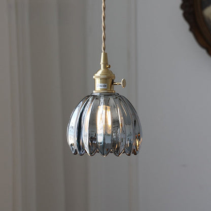 Pendant light with a fluted shade