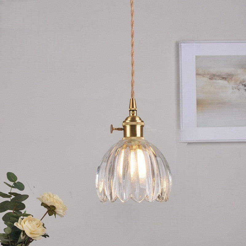 Pendant light with a fluted shade