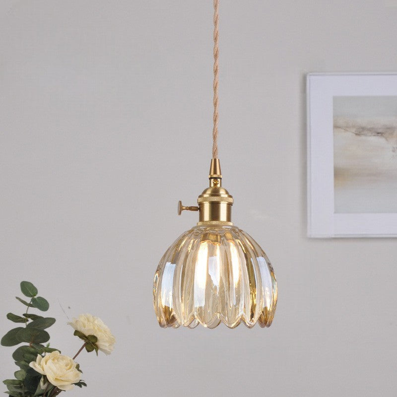 Pendant light with a fluted shade
