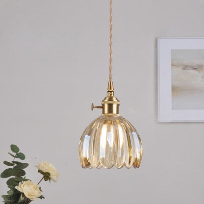 Pendant light with a fluted shade