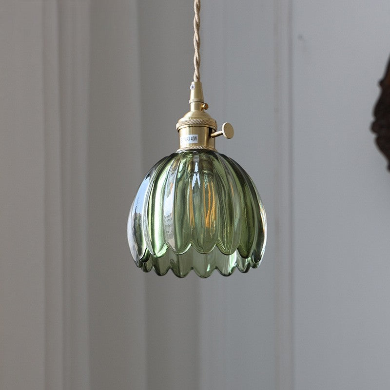 Pendant light with a fluted shade