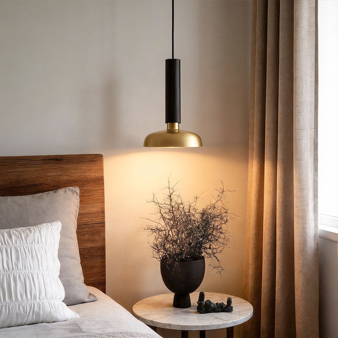Gold and black pendant lamp