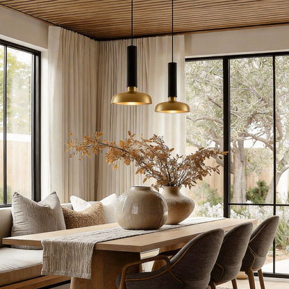 Gold and black pendant lamp