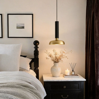Gold and black pendant lamp