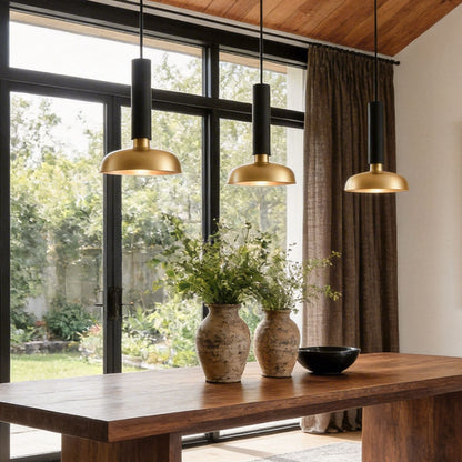 Gold and black pendant lamp