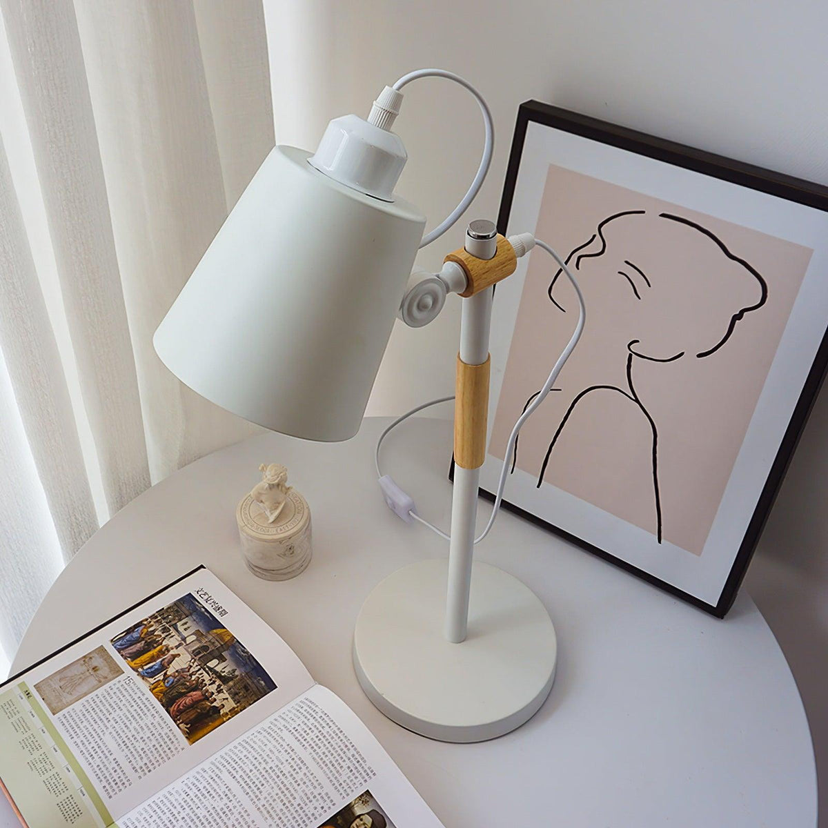 Desk lamp with adjustable shade