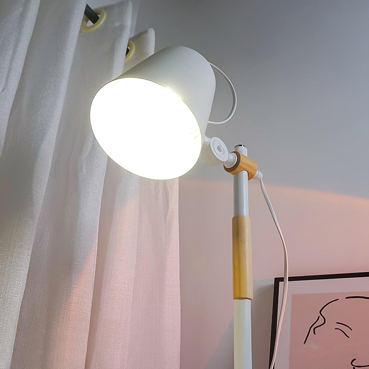 Desk lamp with adjustable shade