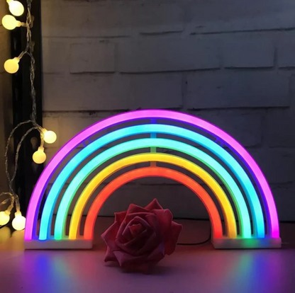 Lampka neon tęcza