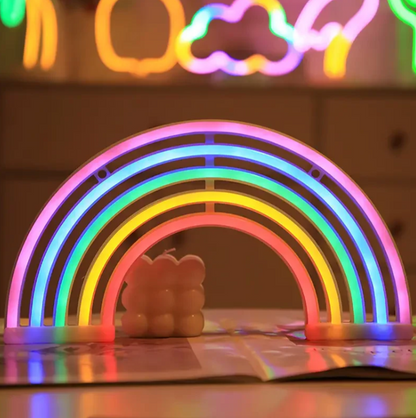 Lampka neon tęcza
