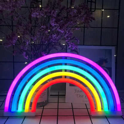 Lampka neon tęcza