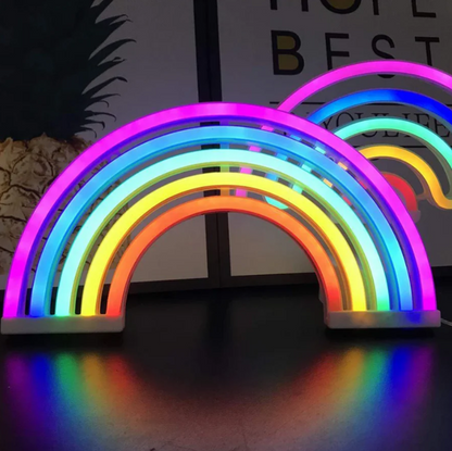 Lampka neon tęcza