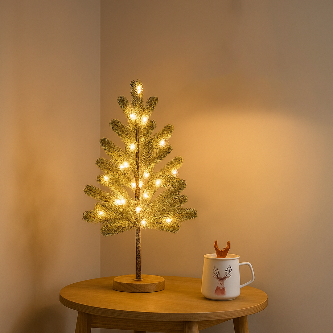 LED noční lampička ve tvaru vánočního stromku