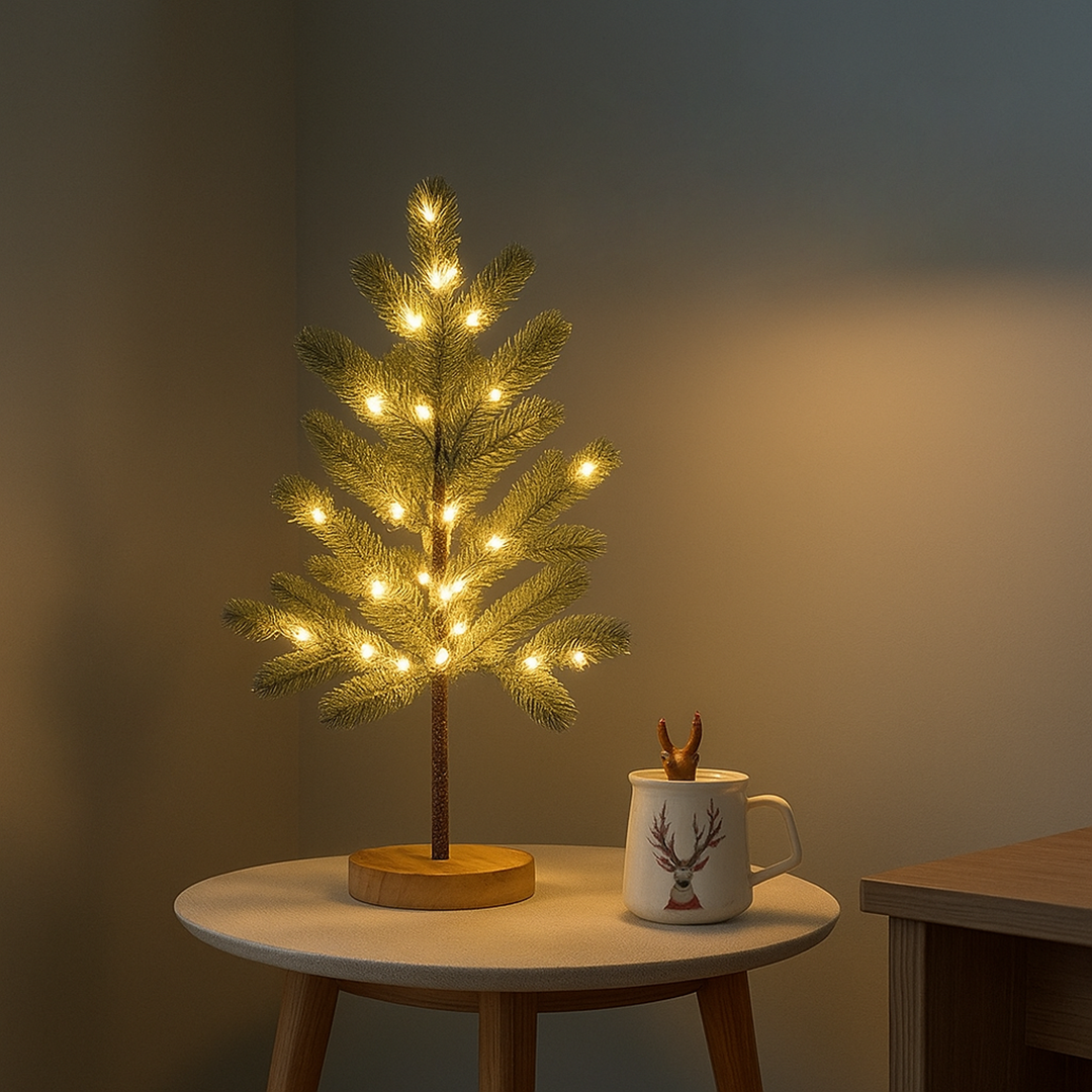 LED noční lampička ve tvaru vánočního stromku