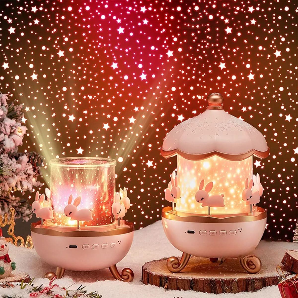 Veilleuse avec projecteur d’étoiles