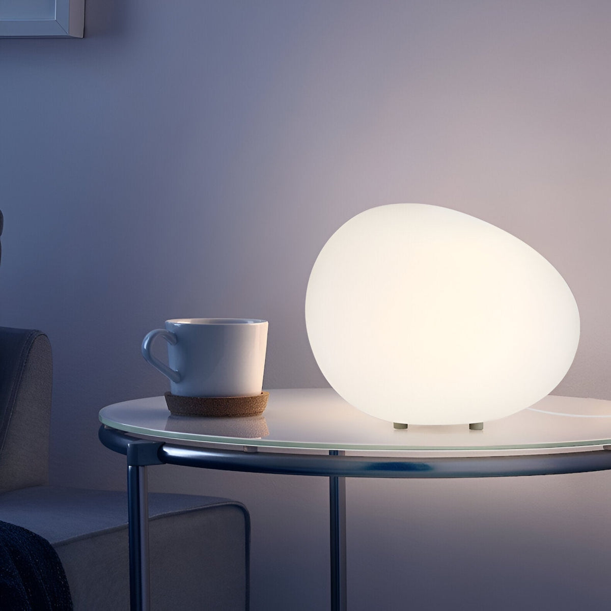 Lampe de table LED en pierre