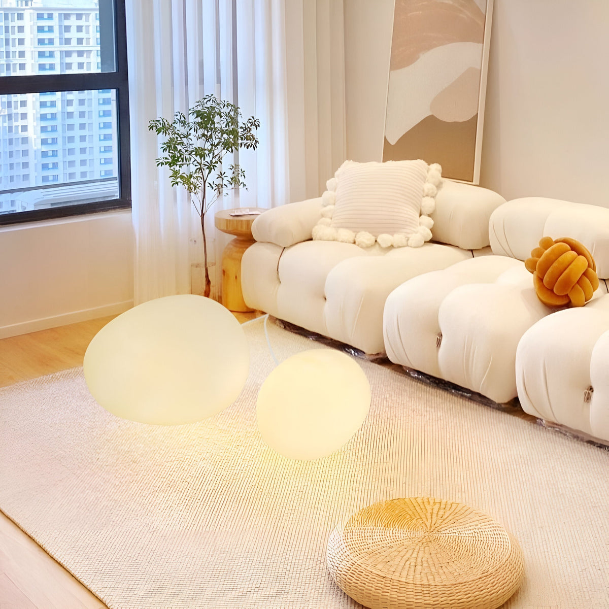 Lampe de table LED en pierre