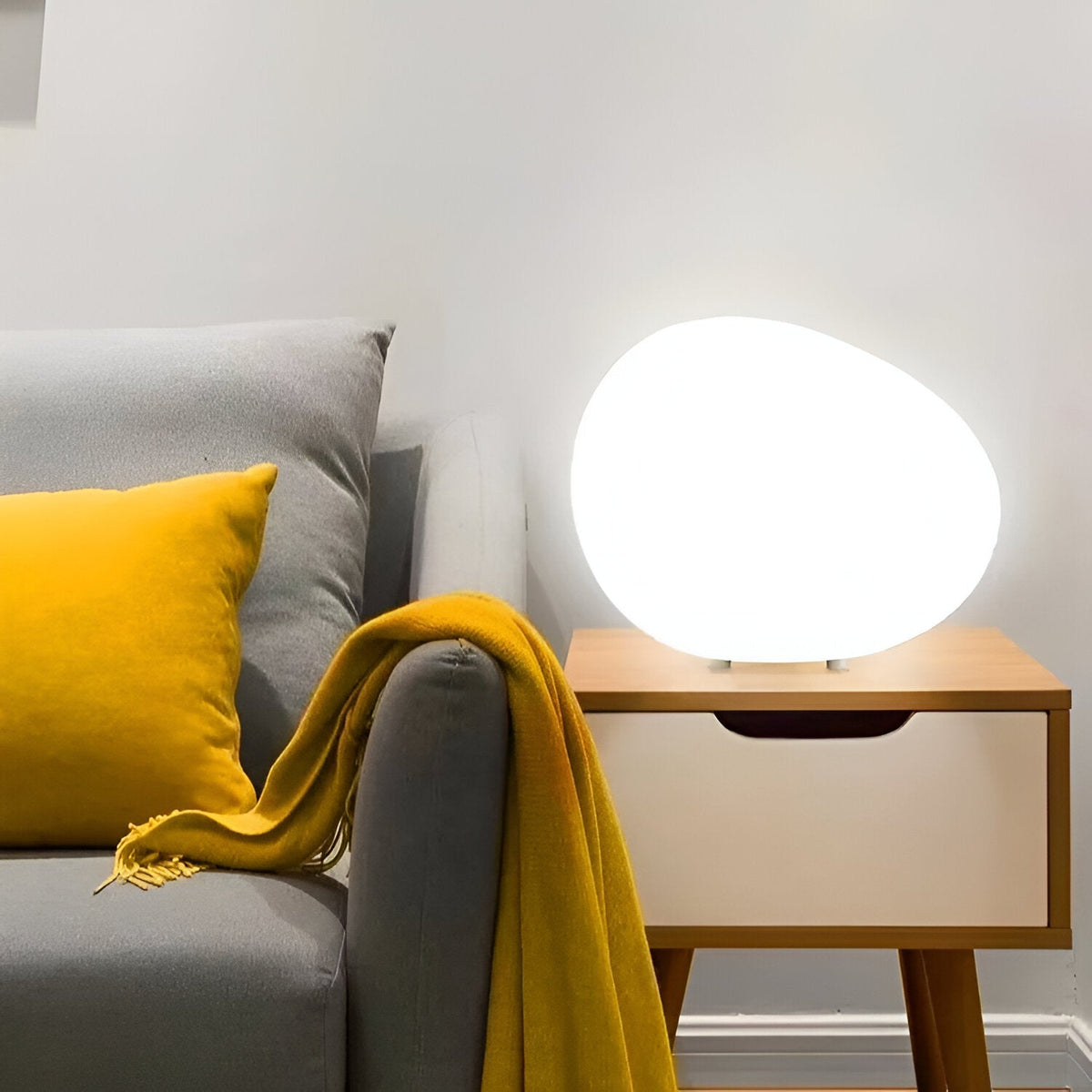 Lampe de table LED en pierre