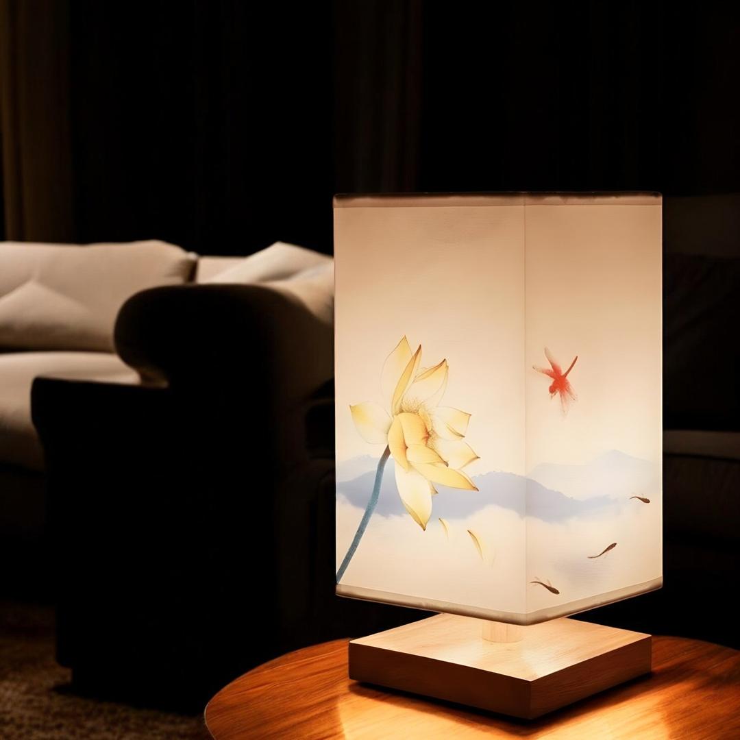 Table lamp with a floral motif