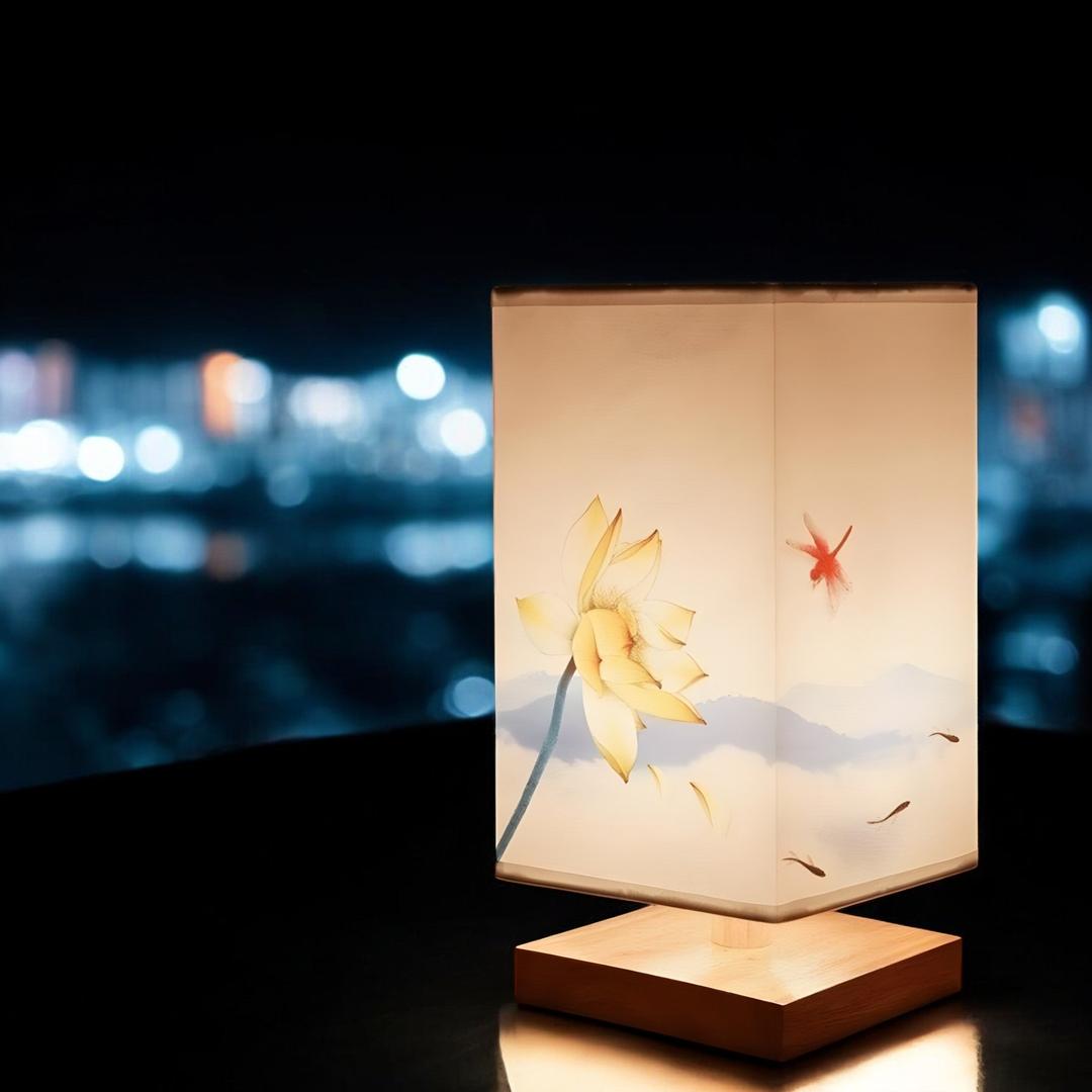 Table lamp with a floral motif