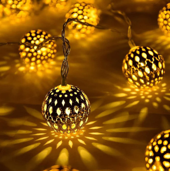 Openwork solar ball lights