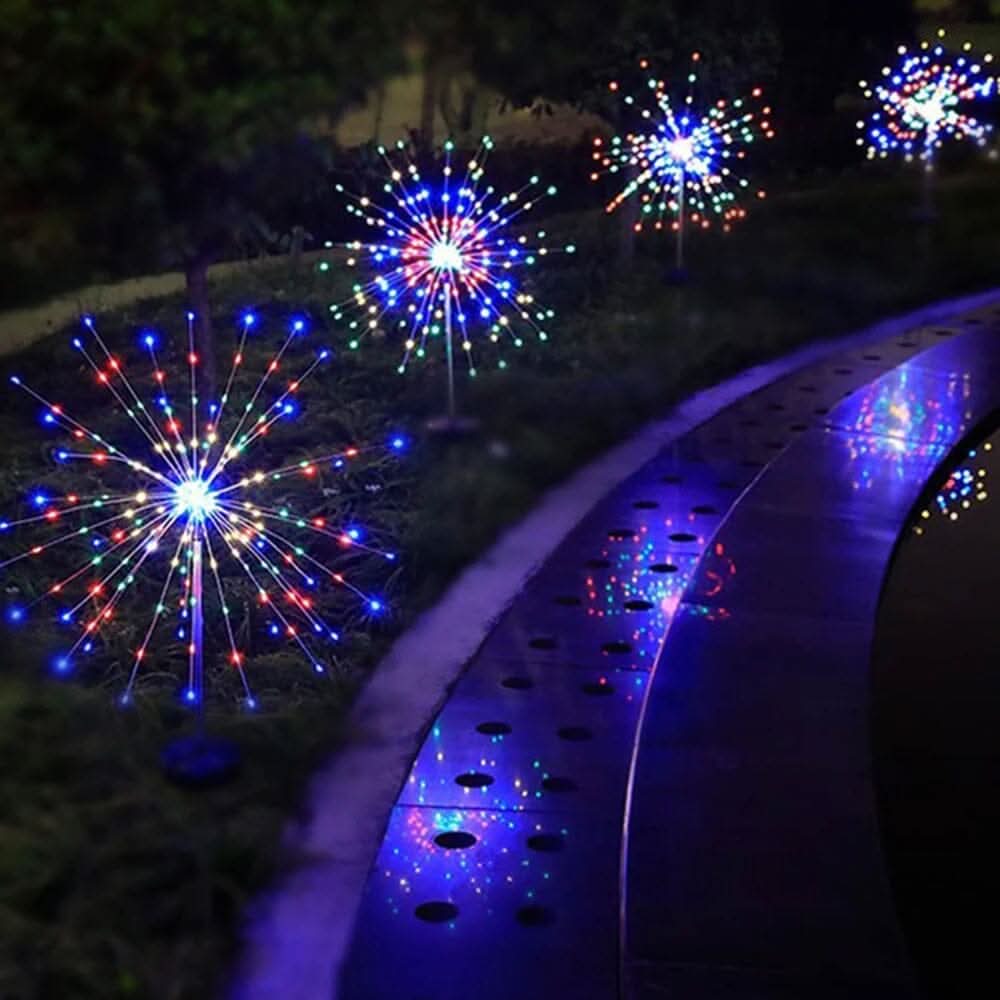 Solarna Lampa LED Dekoracyjna w Formie Fajerwerków do Ogrodu i Ścieżek