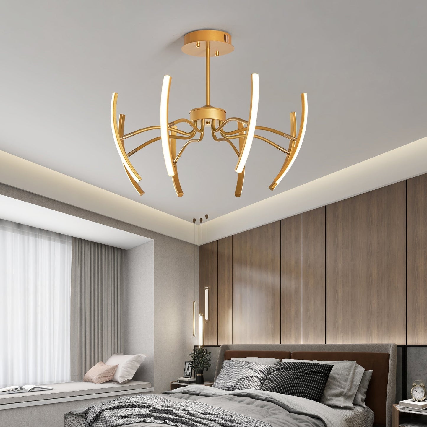 Żyrandol LED aluminiowy nowoczesny 8–12 ramion do salonu