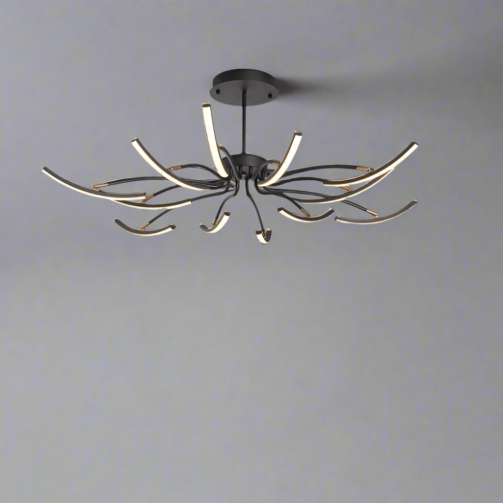 Żyrandol LED aluminiowy nowoczesny 8–12 ramion do salonu