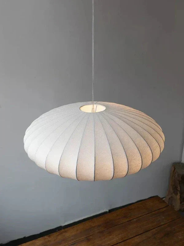 Lampa wisząca owalna z tkaniny