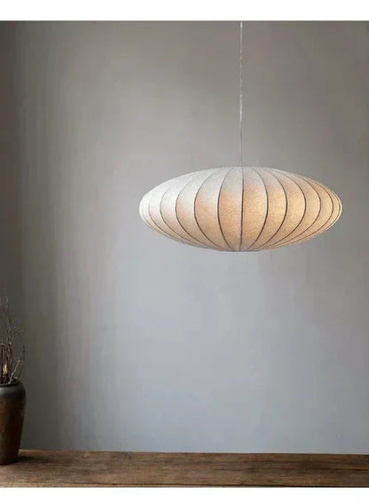 Lampa wisząca owalna z tkaniny