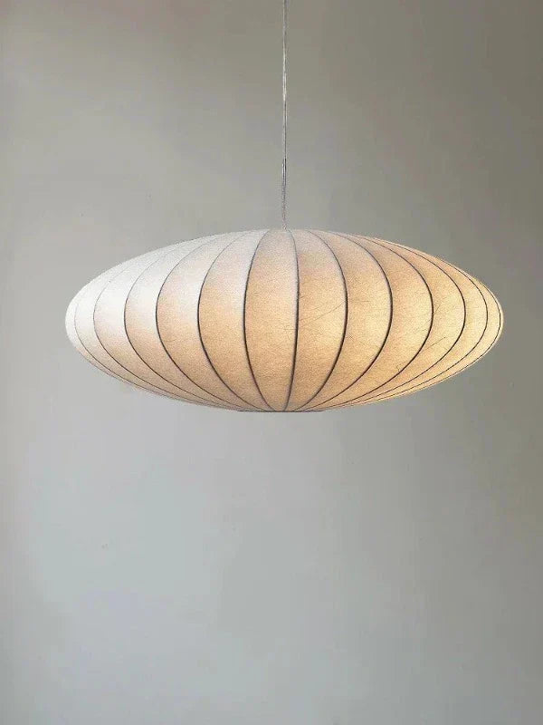 Lampa wisząca owalna z tkaniny