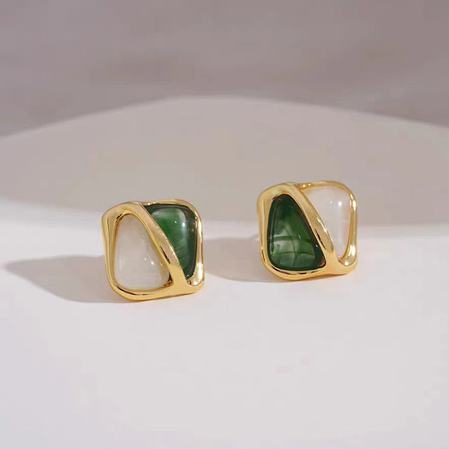 Boucles d’oreilles cœur avec pierres synthétiques