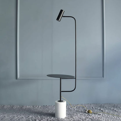 Lampa podłogowa ze stolikiem pomocniczym