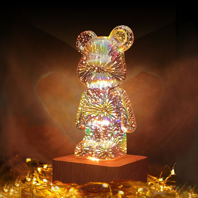 Lampka nocna LED 3D miś