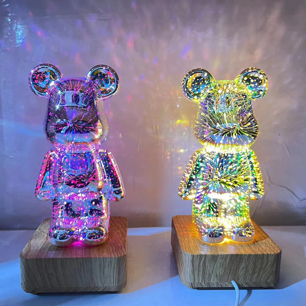 Lampka nocna LED 3D miś