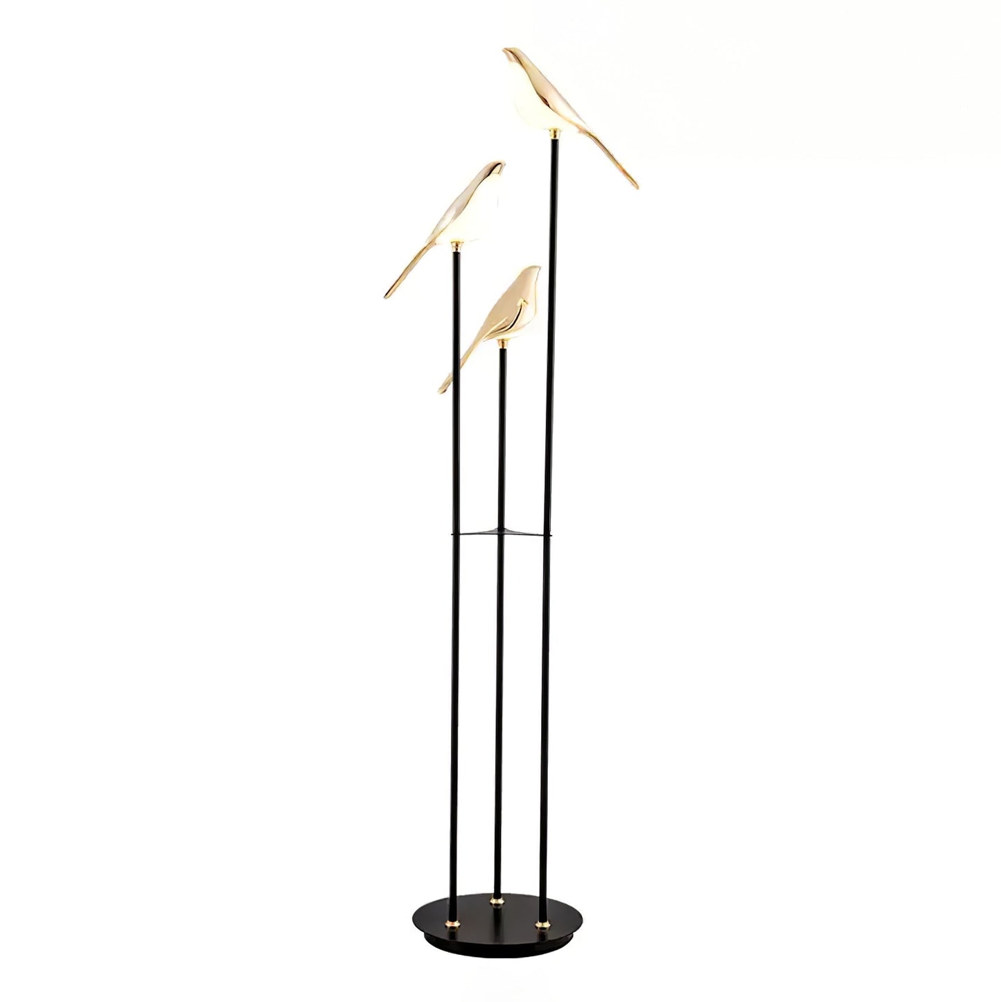 Lampa podłogowa LED z motywem ptaka, zintegrowane oświetlenie i przełącznik