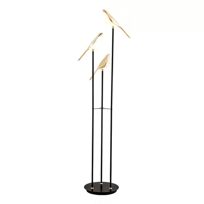 Lampa podłogowa LED z motywem ptaka, zintegrowane oświetlenie i przełącznik