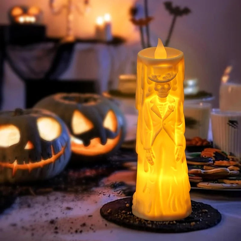 LED svíčky s kostlivci nevěsty a ženicha