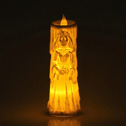LED svíčky s kostlivci nevěsty a ženicha
