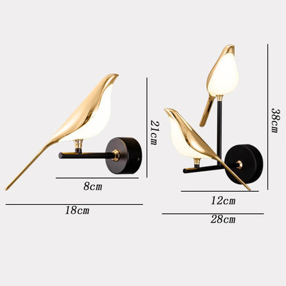 Lampa LED w kształcie ptaka z magnetycznym mocowaniem do stołu i ściany