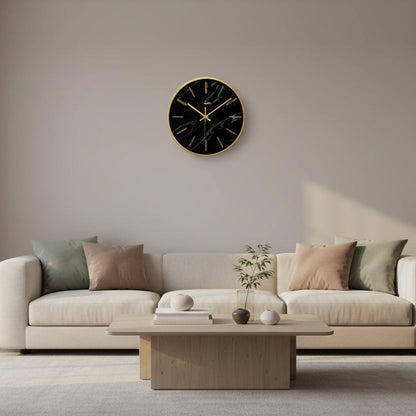 Horloge murale avec finition en marbre