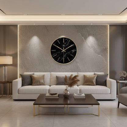 Horloge murale avec finition en marbre