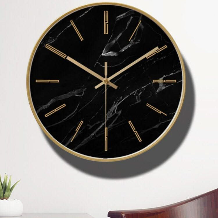 Horloge murale avec finition en marbre