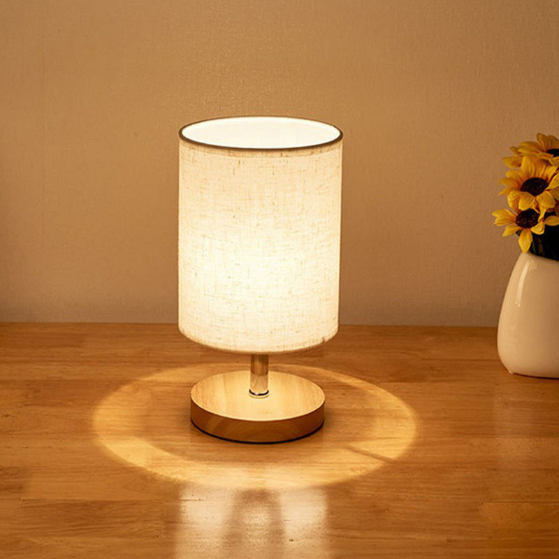 Lampe de table en bois et lin