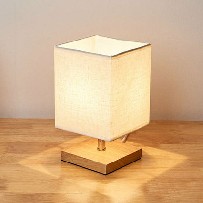 Lampe de table en bois et lin