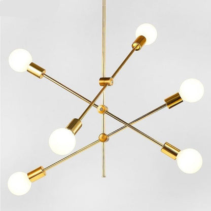 Żyrandol Sputnik E27 w stylu mid-century z metalu i aluminium do salonu i biura
