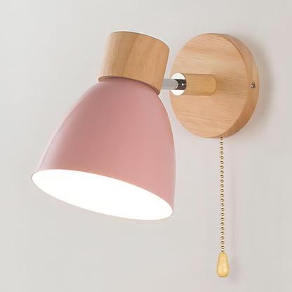 Wall light with a pull-cord switch