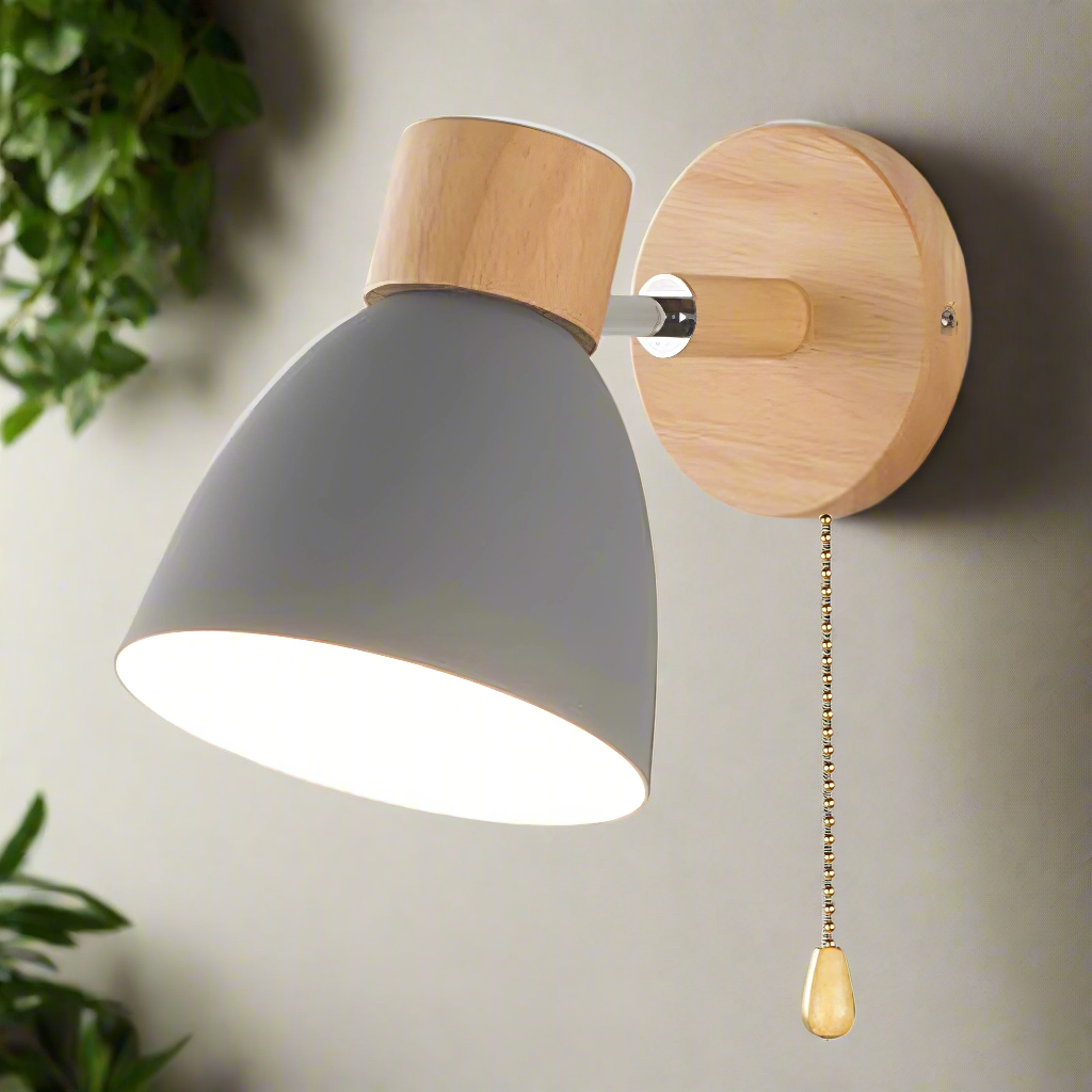 Wall light with a pull-cord switch
