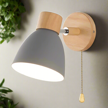 Wall light with a pull-cord switch